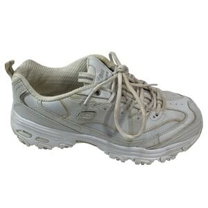 Womens Skechers D'Lites Fresh Start Leather Sneakers‎ White Size 8.5 11420 Shoes